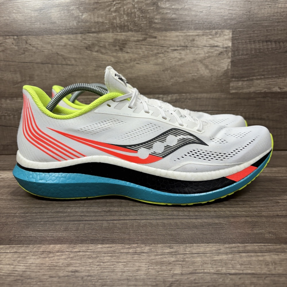 Saucony Endorphin Pro White Blue Mens US Size 11.5 S20598-10 Running Shoes